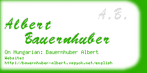 albert bauernhuber business card